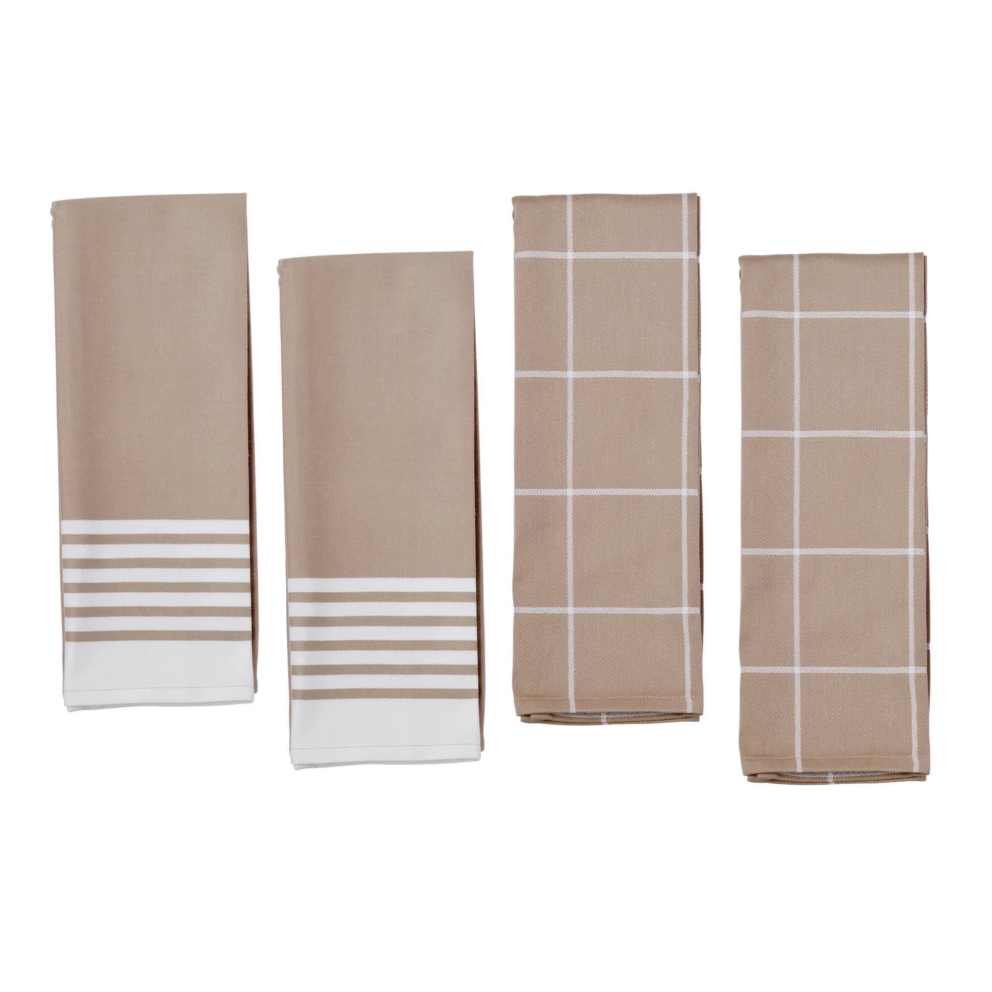 Front. ZWILLING - ZWILLING 4-pc Kitchen Towel Set - Taupe - Taupe.