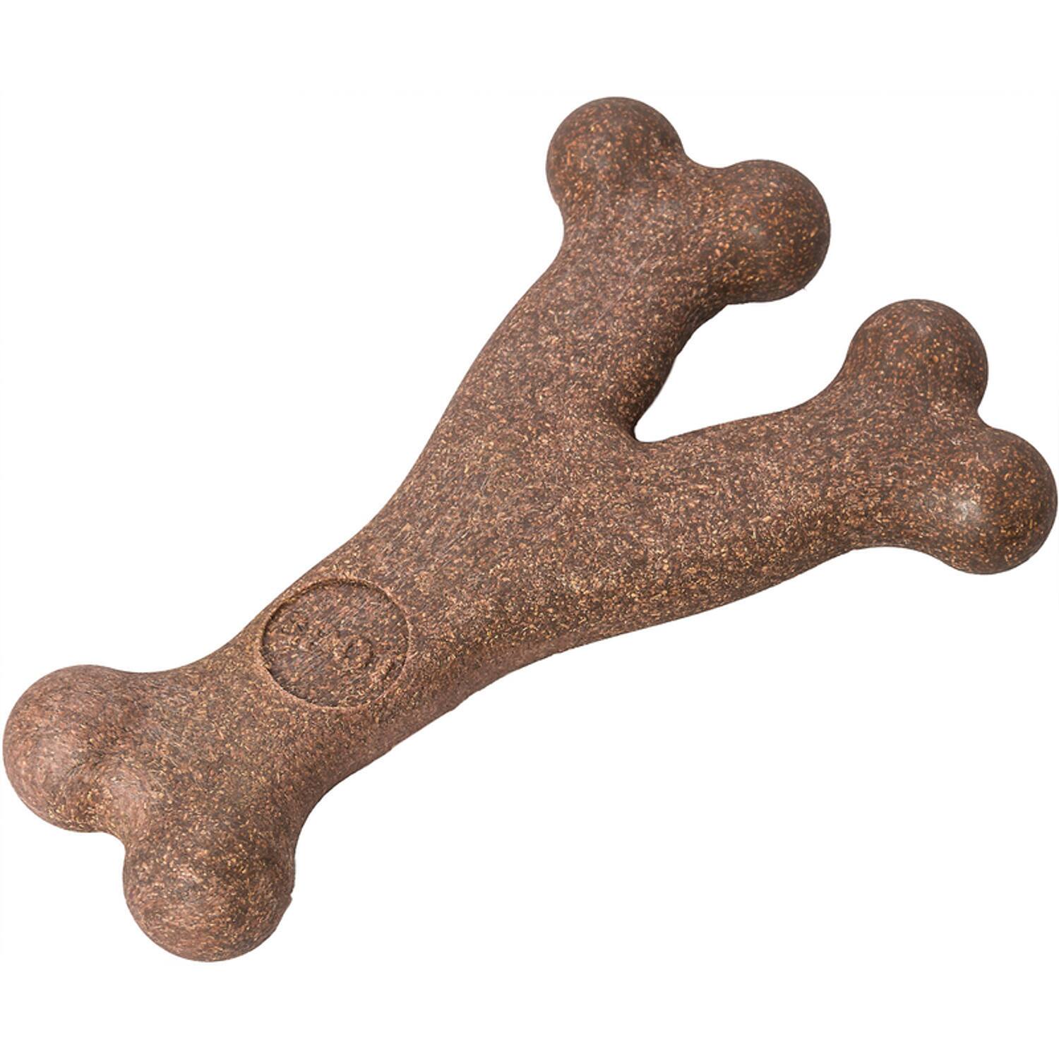 Angle. Spot - Spot Bam-bones Brown Bamboo Fibers Bacon-Flavored Wish Bone Pet Toy 1 pk - Brown.