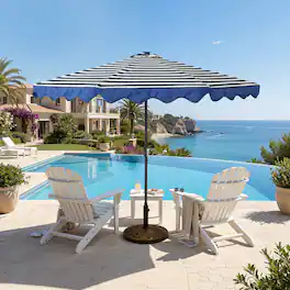 Ovios - 10ft Large Patio Umbrella for Beach & Pool - Navy Blue