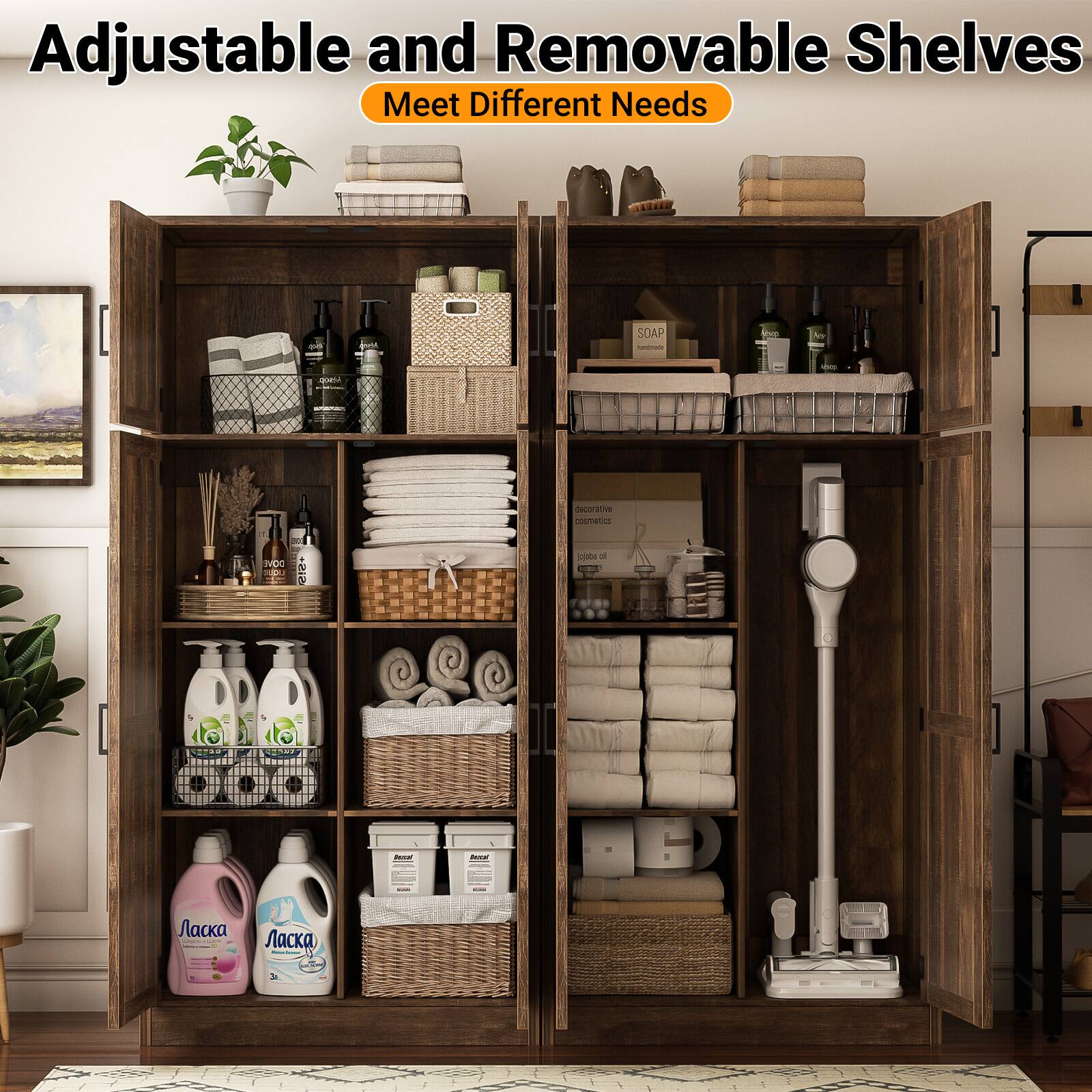 Adjustable and Removable Shelves  
Meet Different Needs