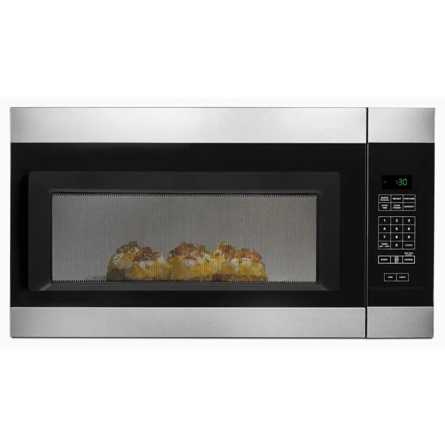 Alt View 12. Amana - 1.6 Cu. Ft. Over-the-Range Microwave - Stainless steel.