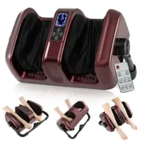 Costway - Foot & Calf Massager Deep Kneading Shiatsu Massager Machine with Heat Red - Red/Black - Angle_Zoom