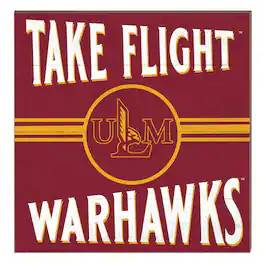 Jardine - ULM Warhawks 10" x 10" Retro Team Sign - Maroon