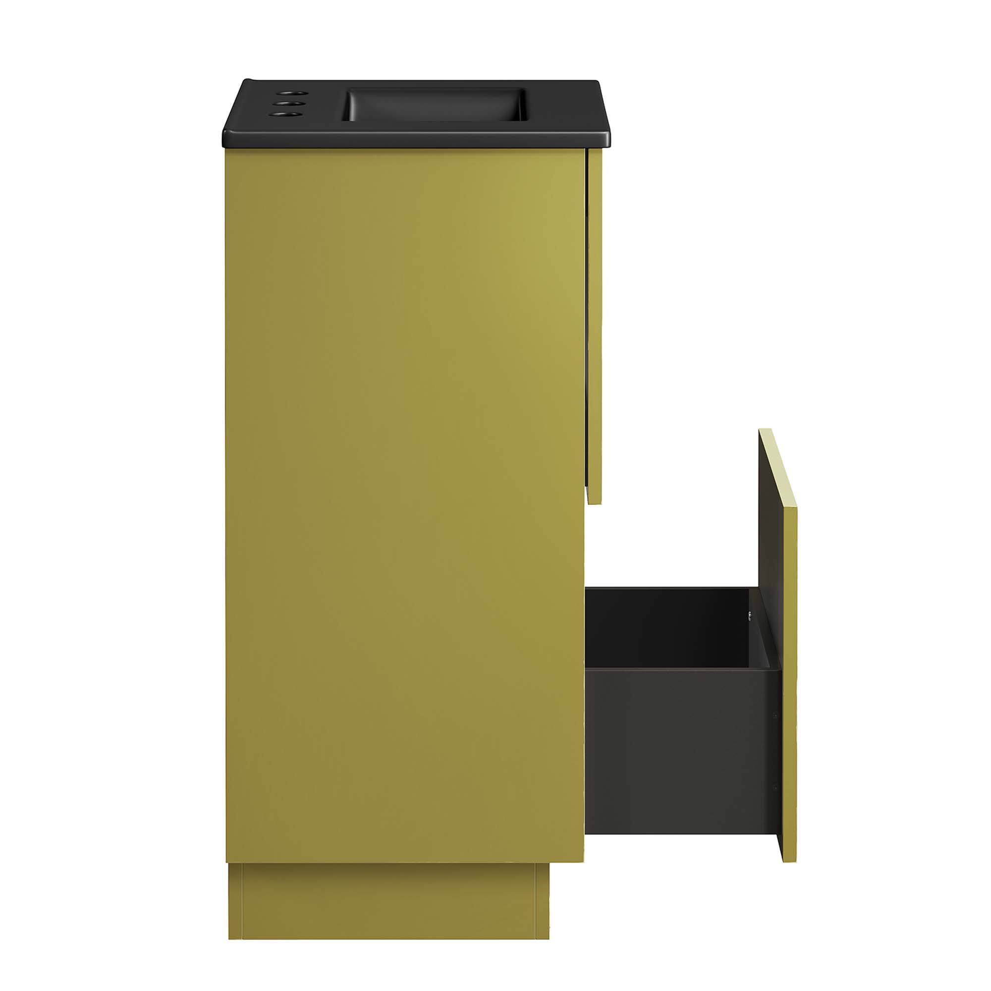 Alt View 6. Modway - Quantum Bathroom Vanity Basin Included by Modway - Black Gold.