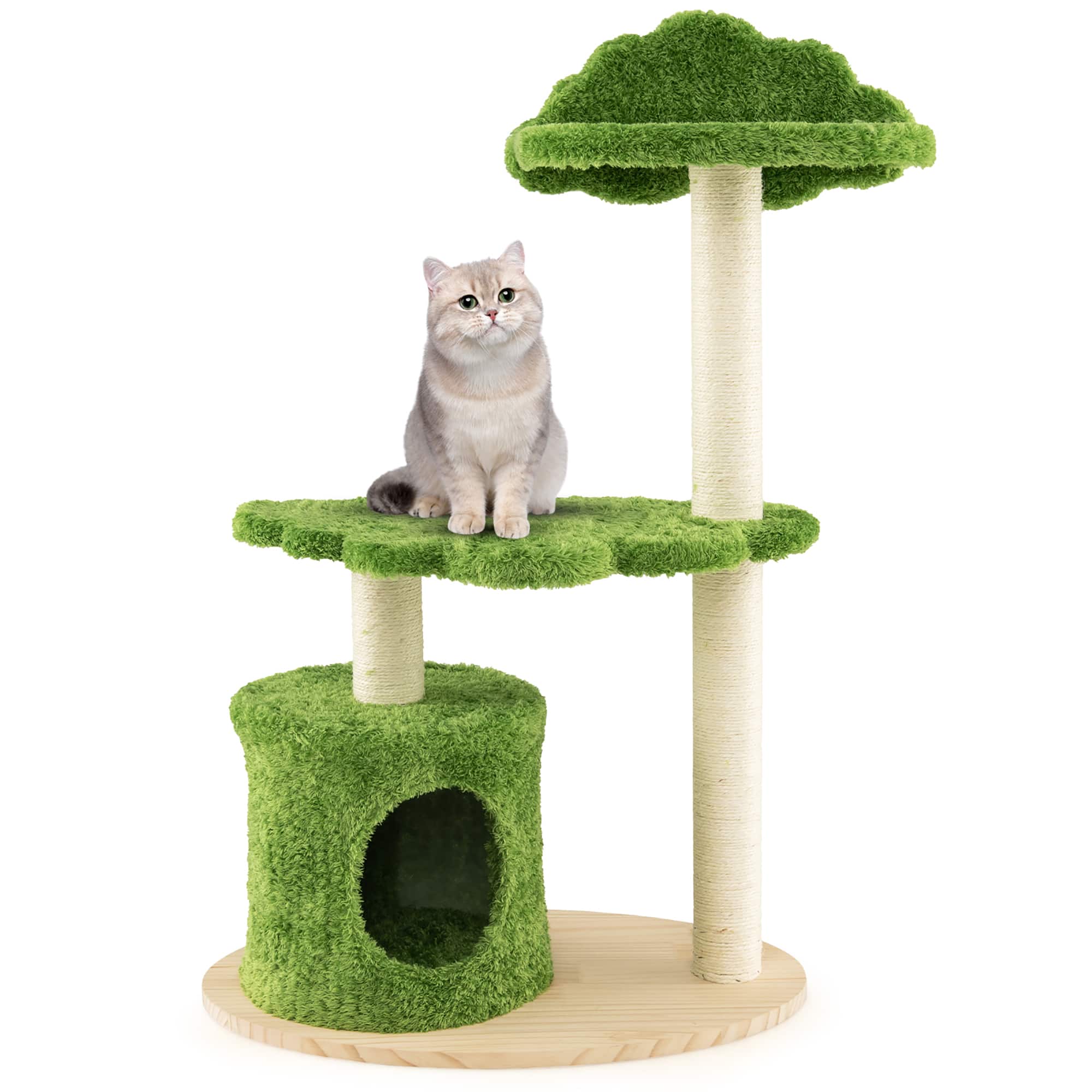 Gymax - 38'' Cute Cat Tree Cat Condo Furniture w/ Fully Wrapped Sisal Scratching Posts price history on PriceWatchPro