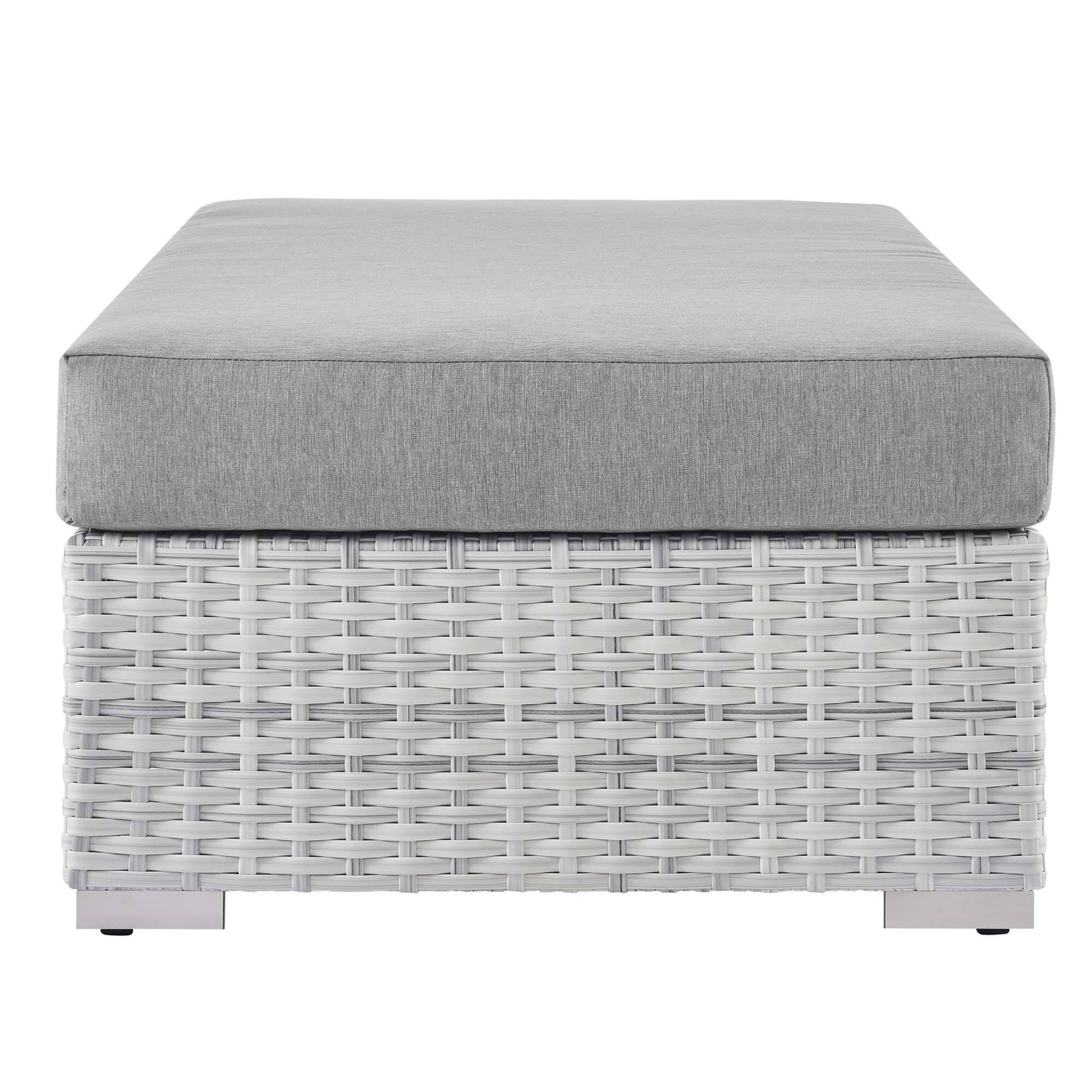 Alt View 1. Modway - Convene Outdoor Patio Rectangular Ottoman by Modway - Light Gray Gray.