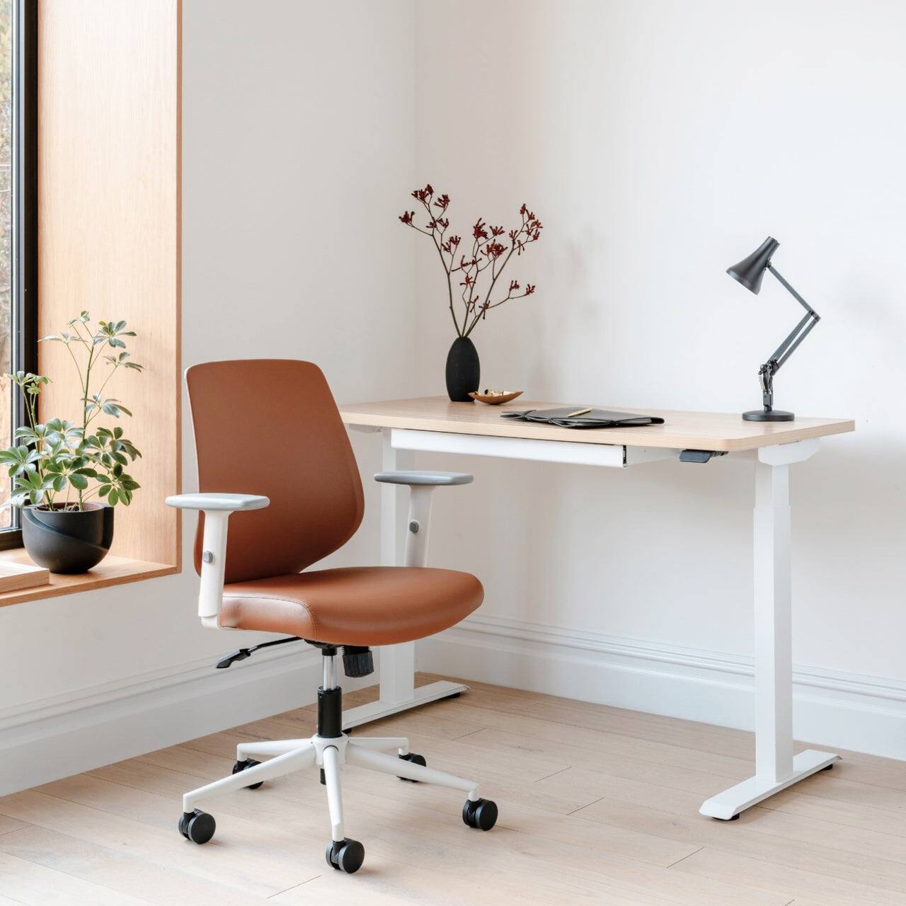 Back. Branch Furniture - Daily Chair – Office Chair with Swivel, Lumbar Support, Adjustable Arms, Sustainable & Comfortable Seating - Dune Vegan Leather.