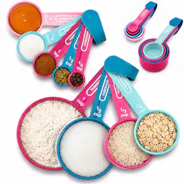 Farberware - Measuring Cup & Spoon Set (9-Piece) - Blue & Pink