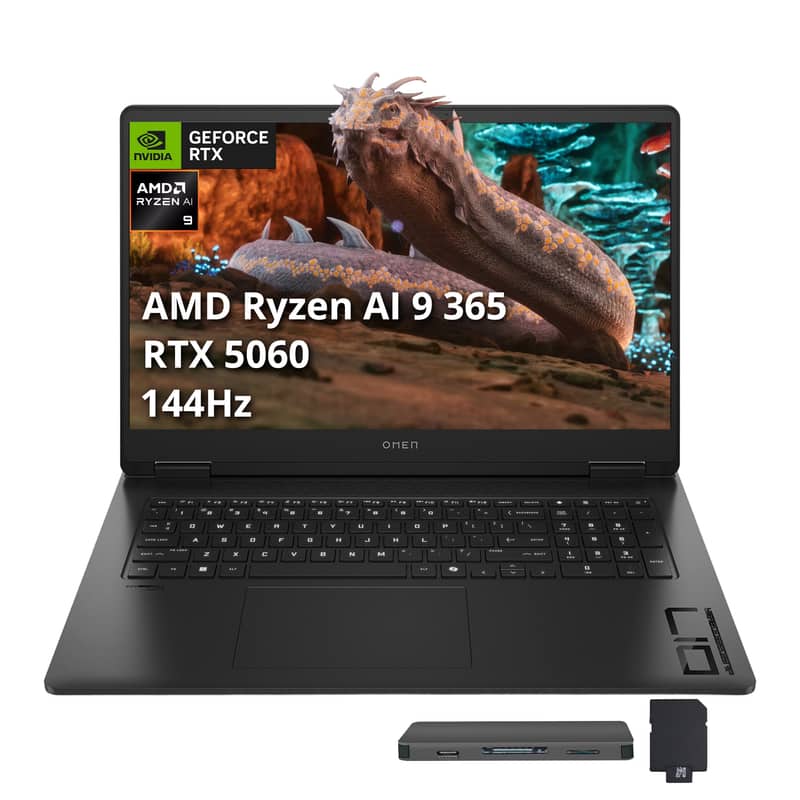 GEFORCE NVIDIA RTX  
AMD Ryzen AI 9 365  
RTX 5060  
144Hz  
OMEN