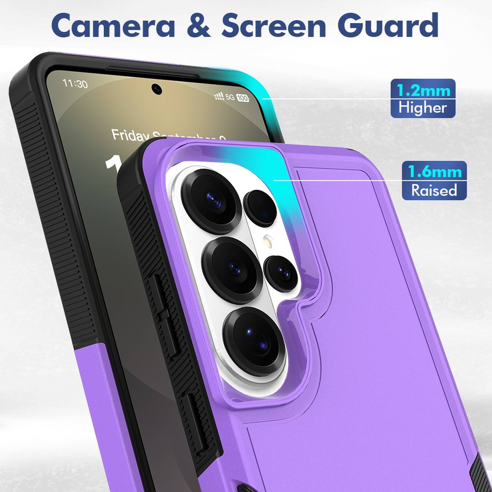 Camera & Screen Guard

11:30 Friday

5G 100

1.2mm Higher

1.6mm Raised