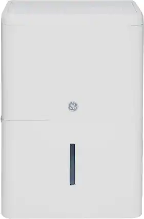 Front. GE - 50-Pint Portable Dehumidifier with Built-In Pump and Smart Dry for Wet Spaces - White.