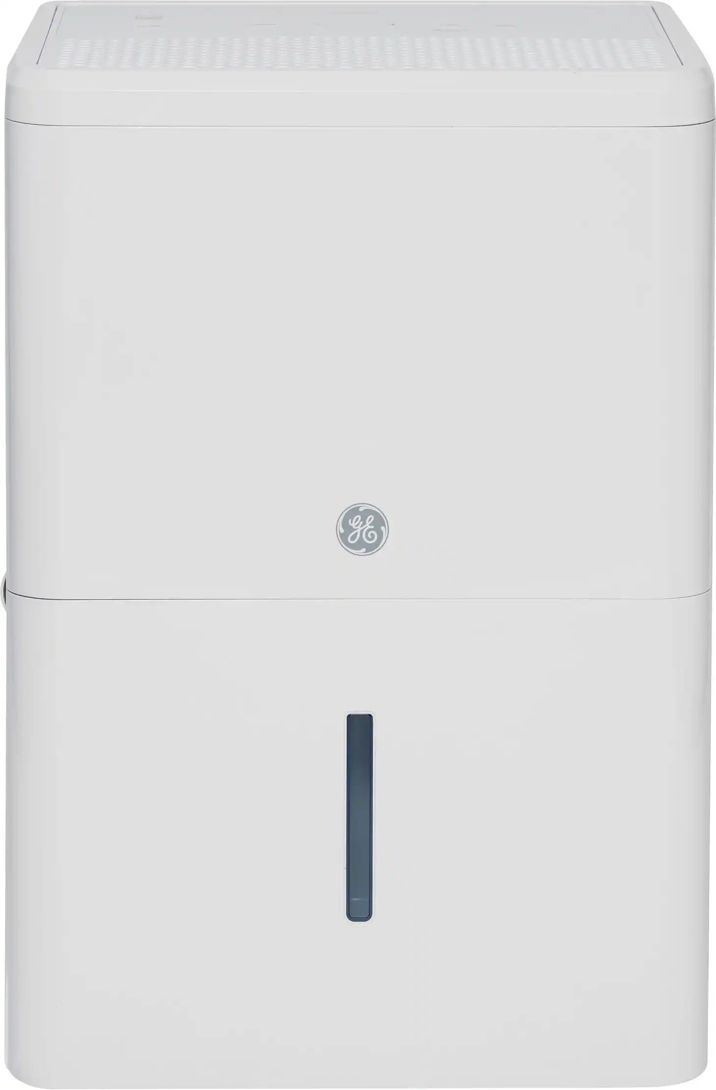 Front. GE - 50-Pint Portable Dehumidifier with Built-In Pump and Smart Dry for Wet Spaces - White.