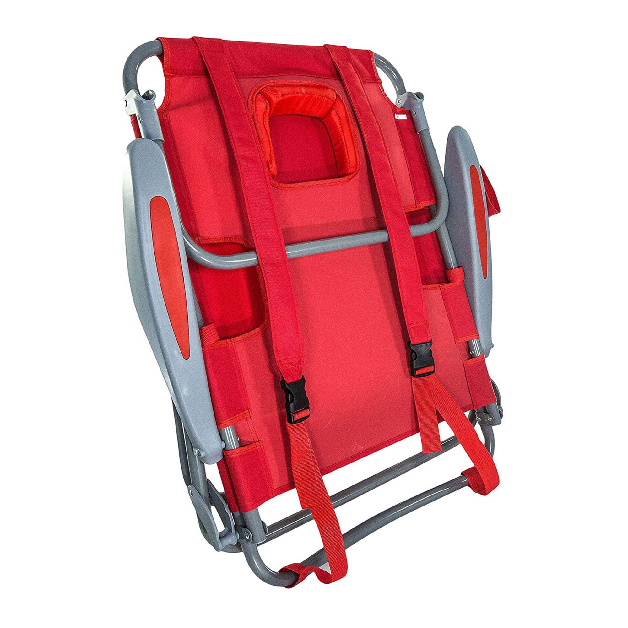 Alt View 4. Ostrich - Ostrich On Your Back Folding Reclining Outdoor Camping Lawn Chair, Red (2 Pack) - Red.