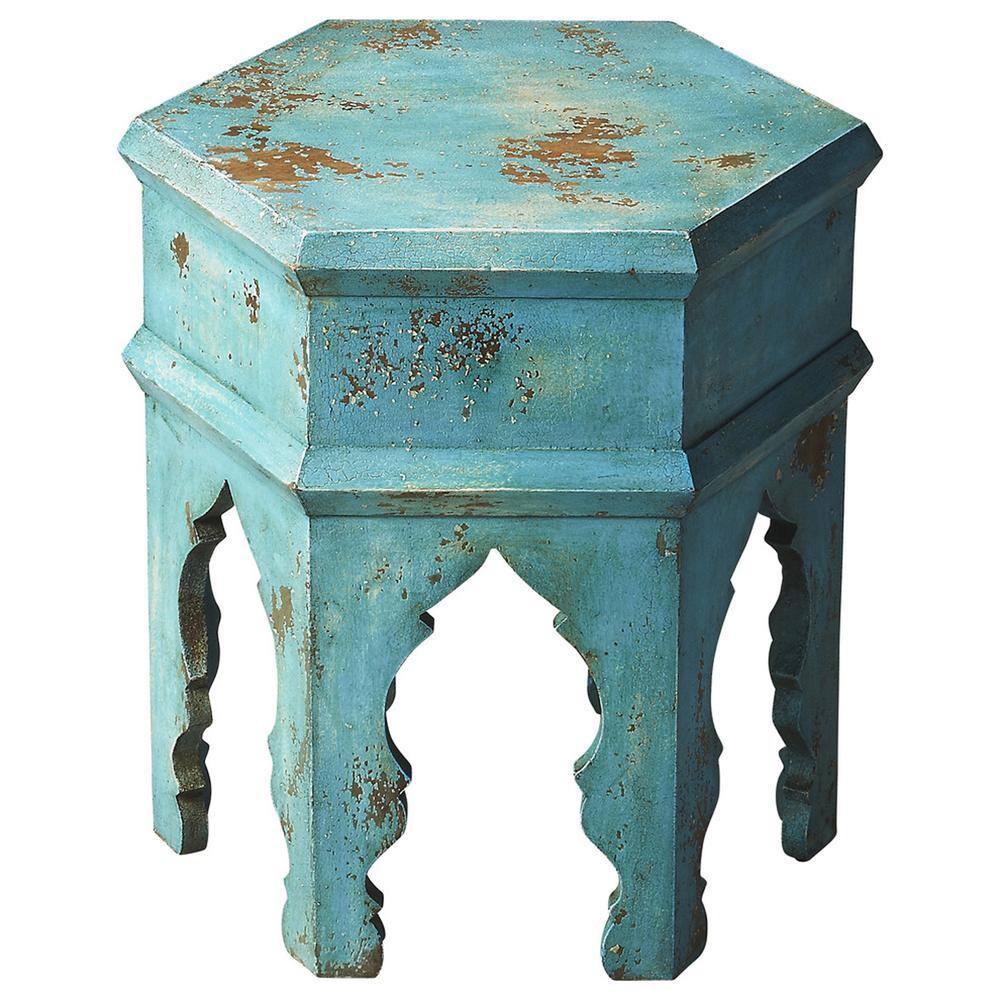 Butler Specialty Tangiers Solid Wood Side Table Blue 3117290 - Best Buy