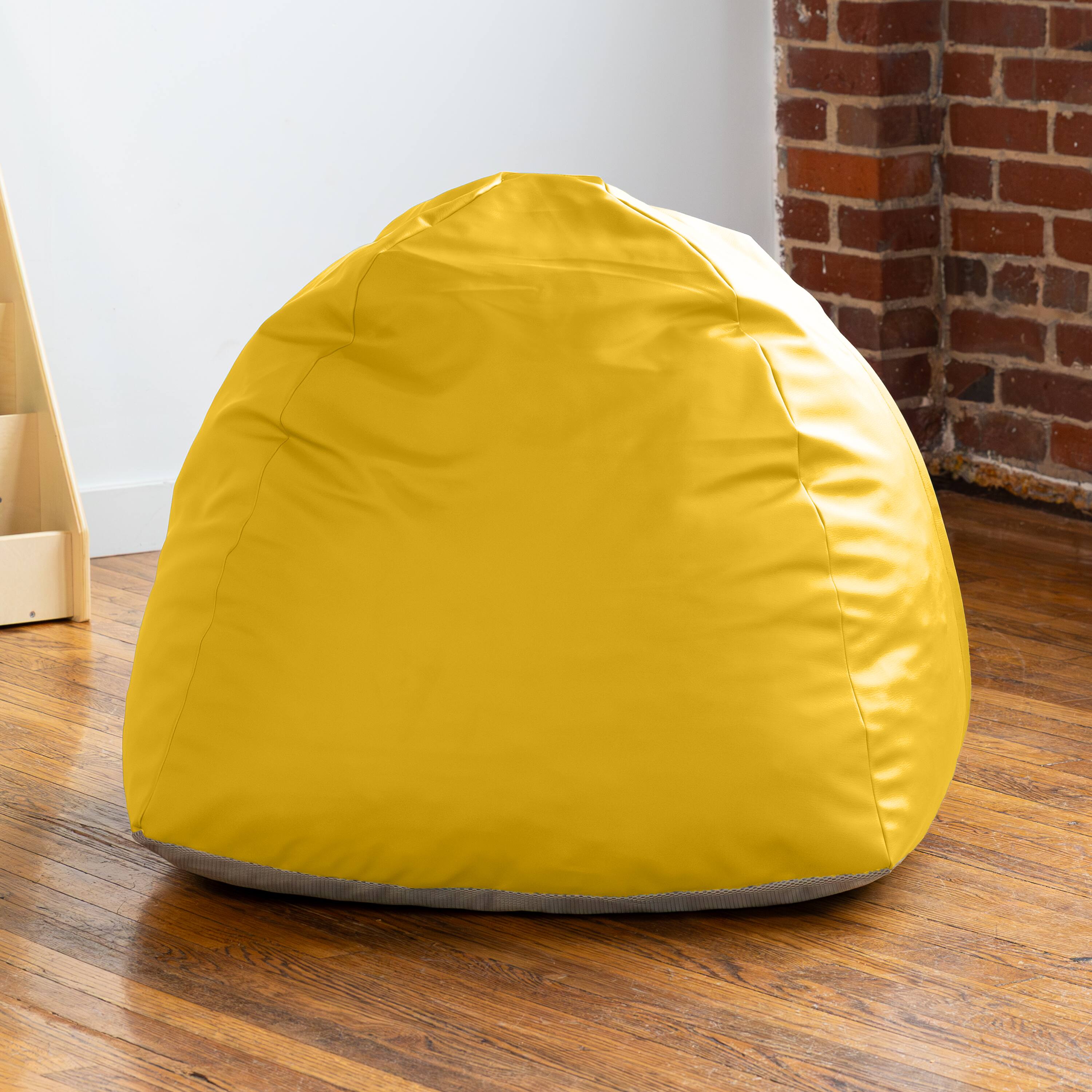Alt View 1. Jaxx - Jaxx Gumdrop Jr. Kids Bean Bag for Early Childhood & Educational Environments, Premium Vinyl - Yellow - Yellow.