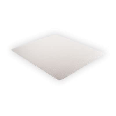 Left. Deflecto - DuraMat Moderate Use Chair Mat for Low Pile Carpeted Floors, Rectangular, Beveled Edges, 36" x 48", Clear, Ships Flat - Clear.