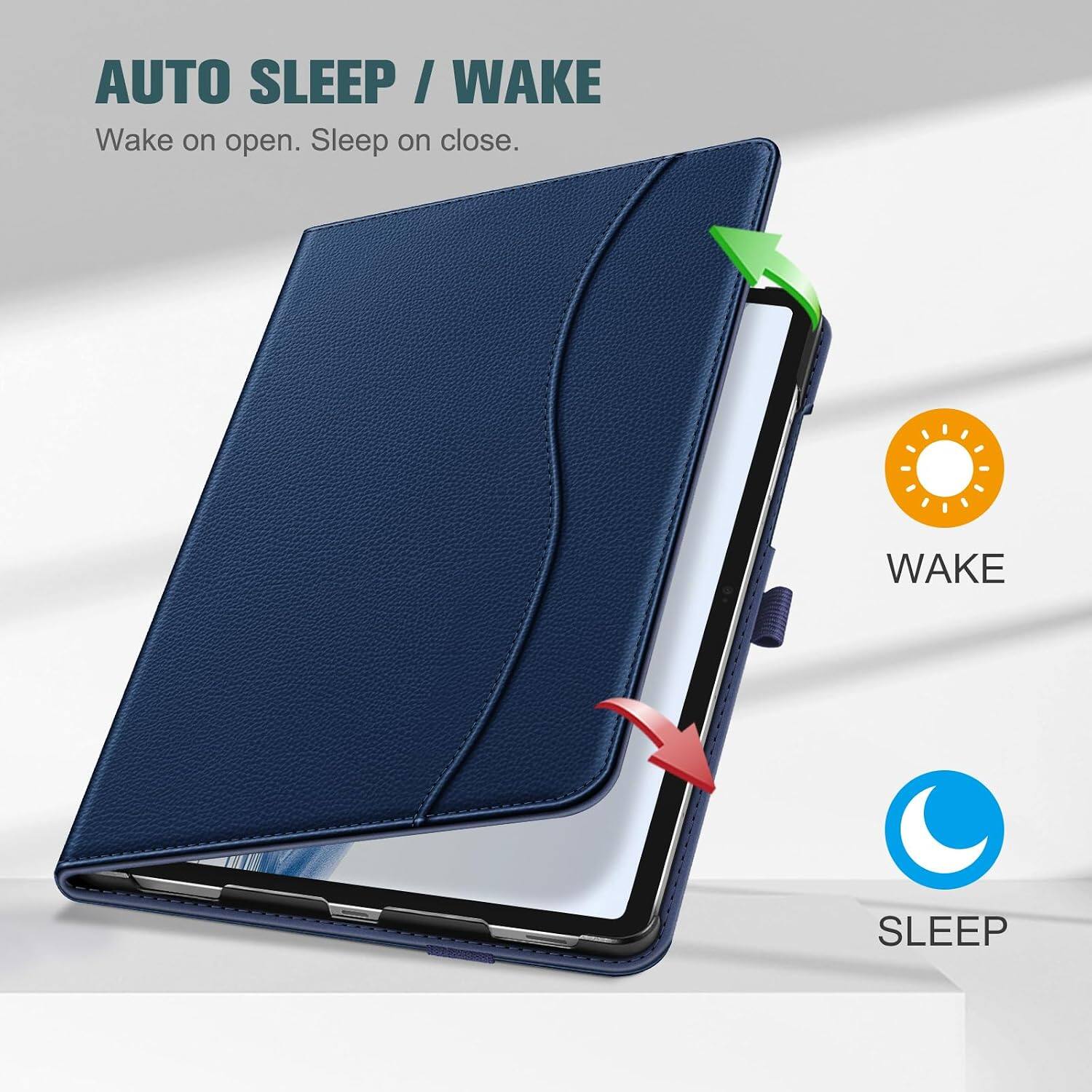 AUTO SLEEP / WAKE  
Wake on open. Sleep on close.  

WAKE  
SLEEP