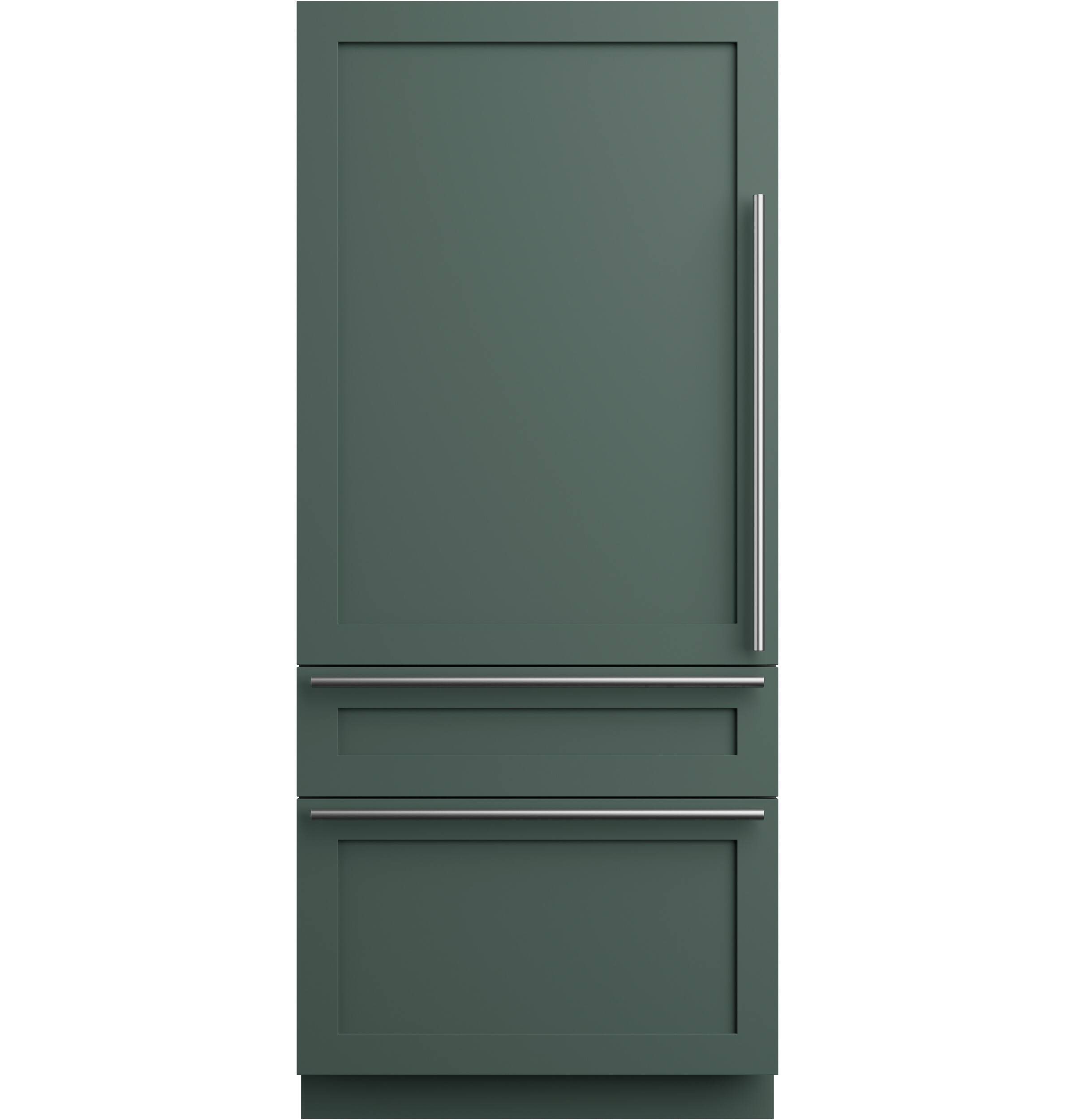 Front. Café - 36 in. Wide 20.1 Cu. Ft. Smart Integrated Bottom-Freezer Built-In Counter-Depth Refrigerator - Left Swing - Custom Panel Ready.
