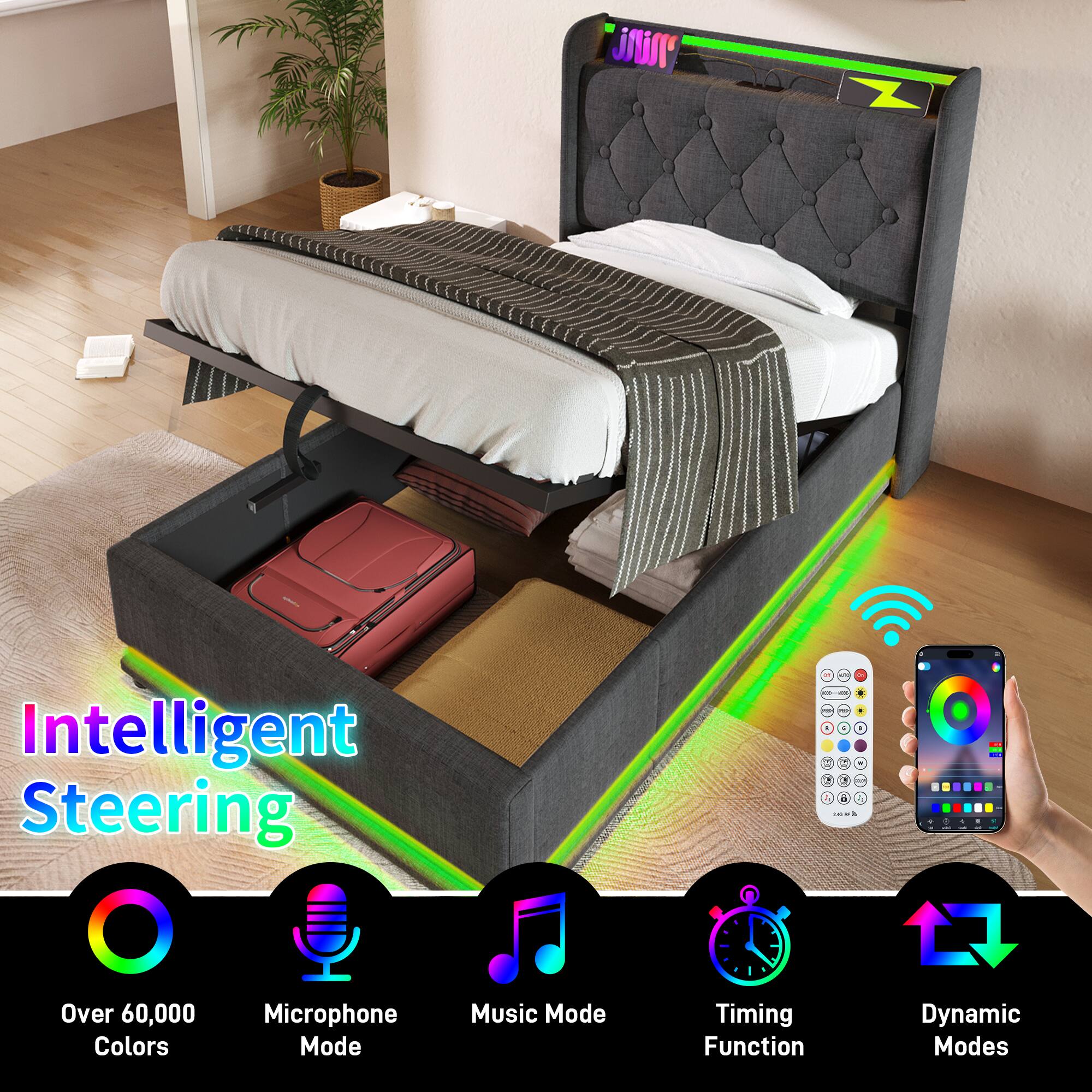 Intelligent Steering

- Over 60,000 Colors
- Microphone Mode
- Music Mode
- Timing Function
- Dynamic Modes