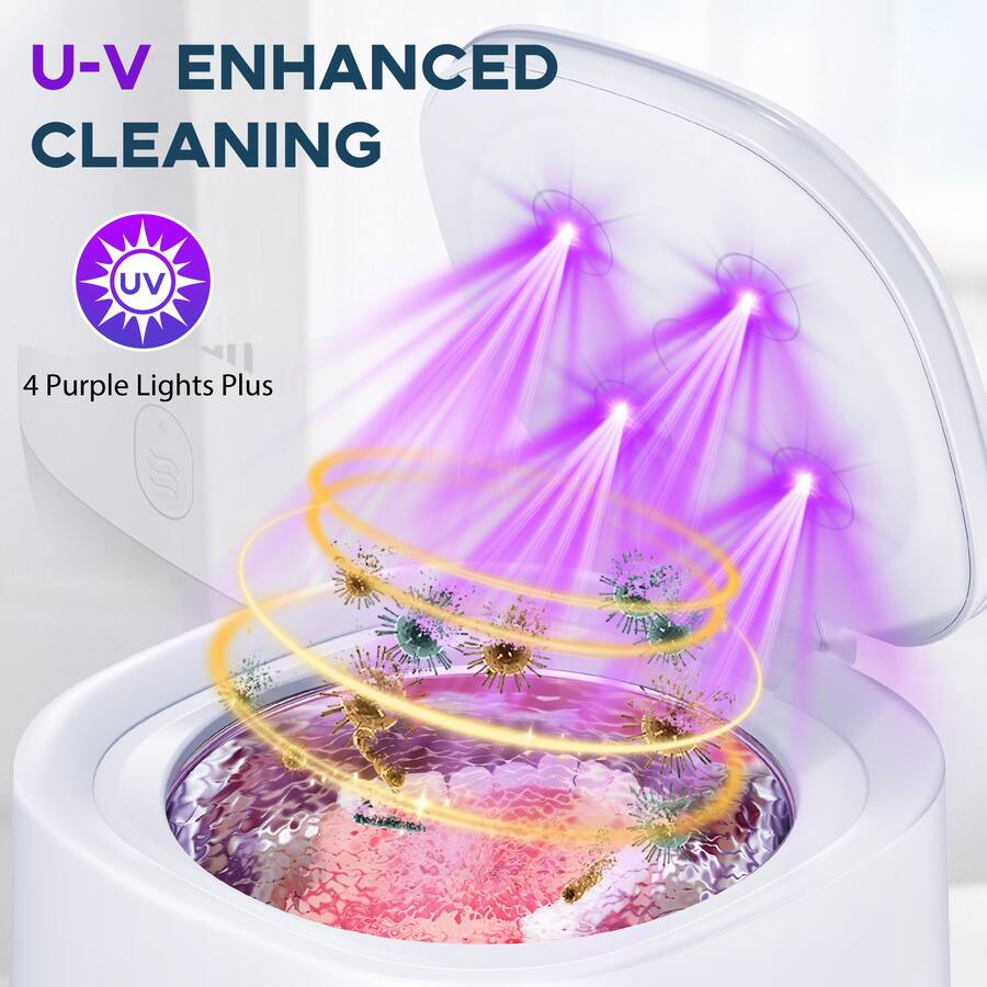 Ultraviolet Retainer Cleaner Loheer Ultrasonic Retainer Cleaner Machine, 45kHz Dentures Cleaner for ...