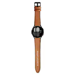 StrapsCo - Hybrid Strap Leather and Rubber Watch Band For Samsung Galaxy Watch 7 (Short-Medium) - Brown