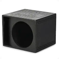 Front. QPower - QPower QBOMB15HP Single 15 Inch Vented Side Ported Speaker Round Enclosure Box - Black.