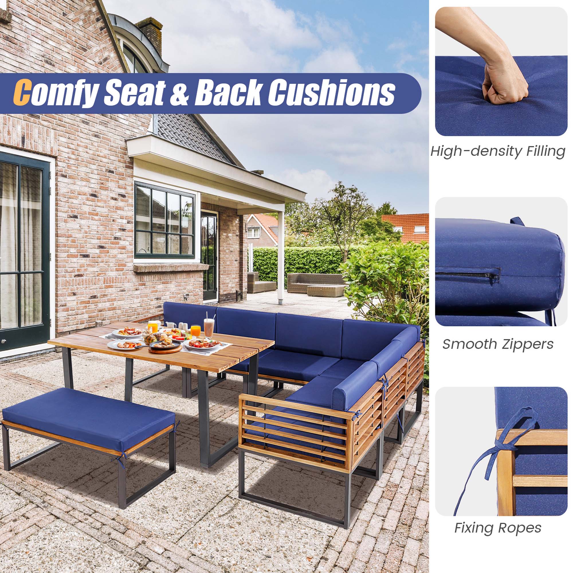 Comfy Seat & Back Cushions

- High-density Filling
- Smooth Zippers
- Fixing Ropes