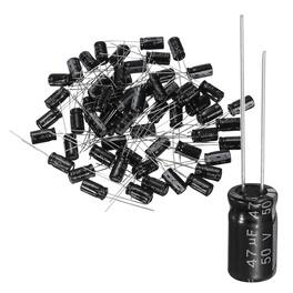Unique Bargains - 47uF 50V 6x11mm Electrolytic Capacitor, 105C High Temp Radial Leads, for TVs/LCDs/VCD, 60pcs - Black