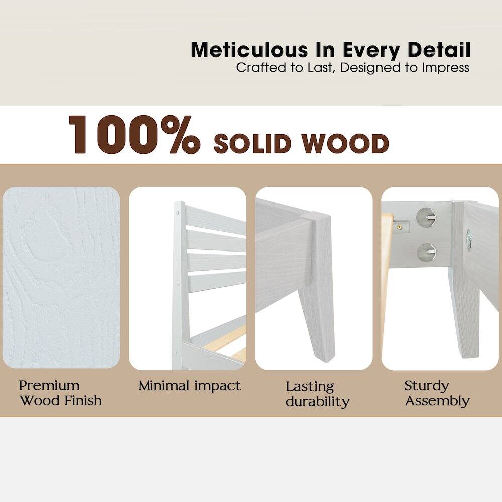 Meticulous In Every Detail  
Crafted to Last, Designed to Impress  

100% SOLID WOOD  

Premium Wood Finish  
Minimal Impact  
Lasting Durability  
Sturdy Assembly