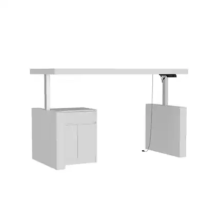 Front. FUFU&GAGA - FUFU&GAGA Electric Height - Adjustable Desk with Storage – Smart Home Office Solution - White.
