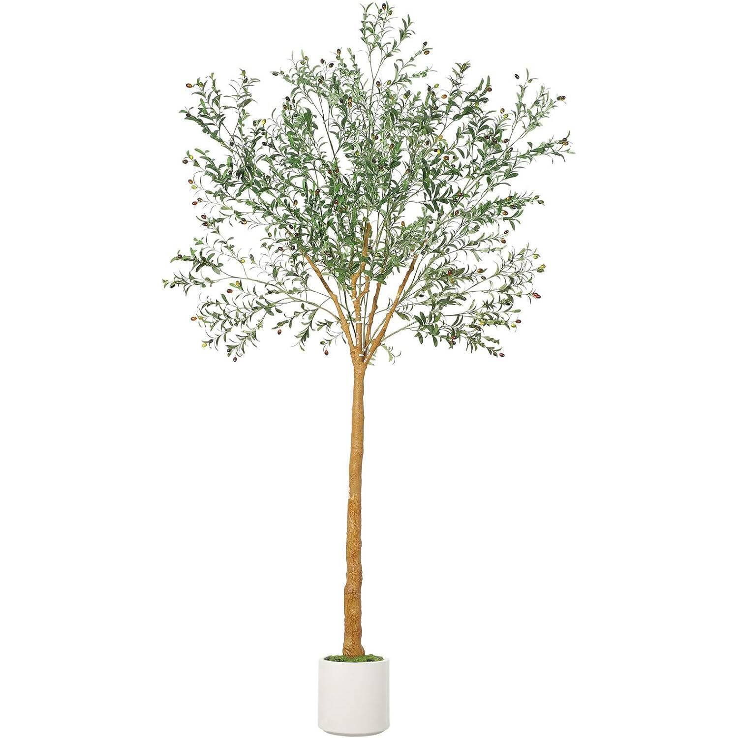 Front. Acekool - 10 FT Tall Faux Artificial Olive Tree for Home Office Decor.