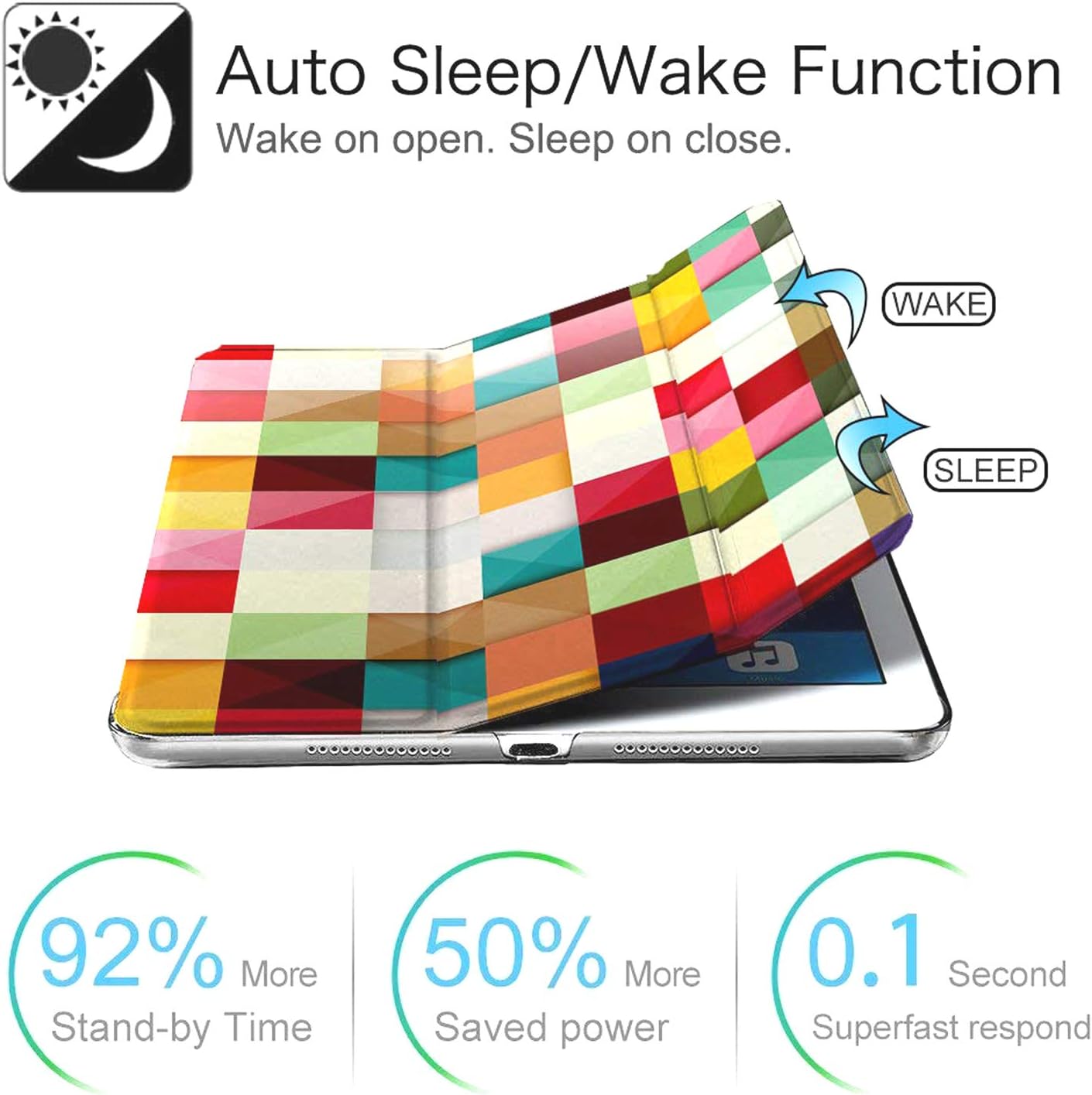 Auto Sleep/Wake Function  
Wake on open. Sleep on close.  

WAKE  
SLEEP  

92% More Stand-by Time  
50% More Saved power  
0.1 Second Superfast respond