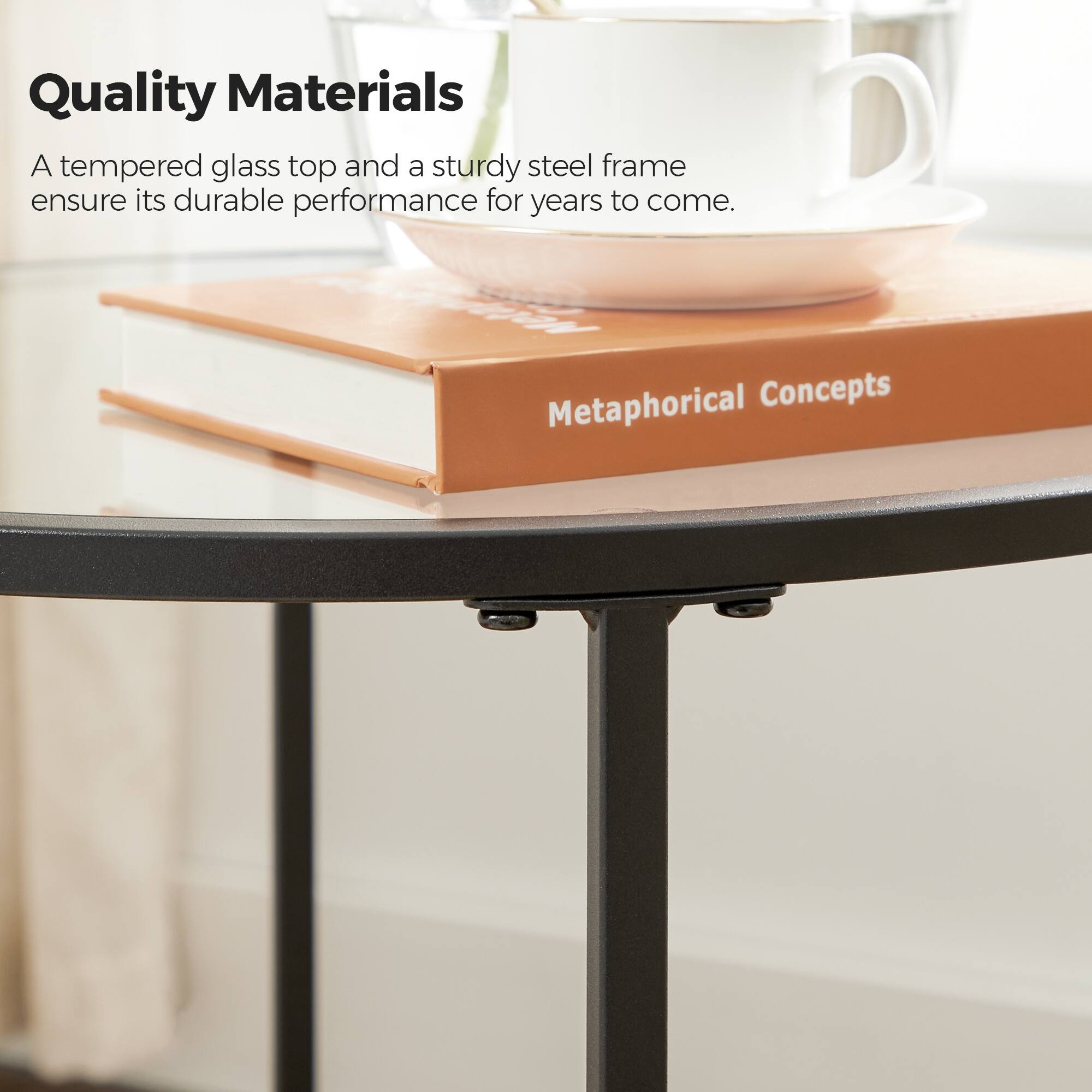 Quality Materials

A tempered glass top and a sturdy steel frame ensure its durable performance for years to come.

Metaphorical Concepts