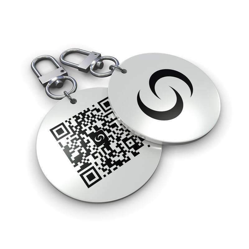 Front. Contact Co. - Smart NFC Keychain, Sleek Durable NFC Key Fob with Instant App-Free Sharing, Keychain for Creators, Connectors, and More - White.
