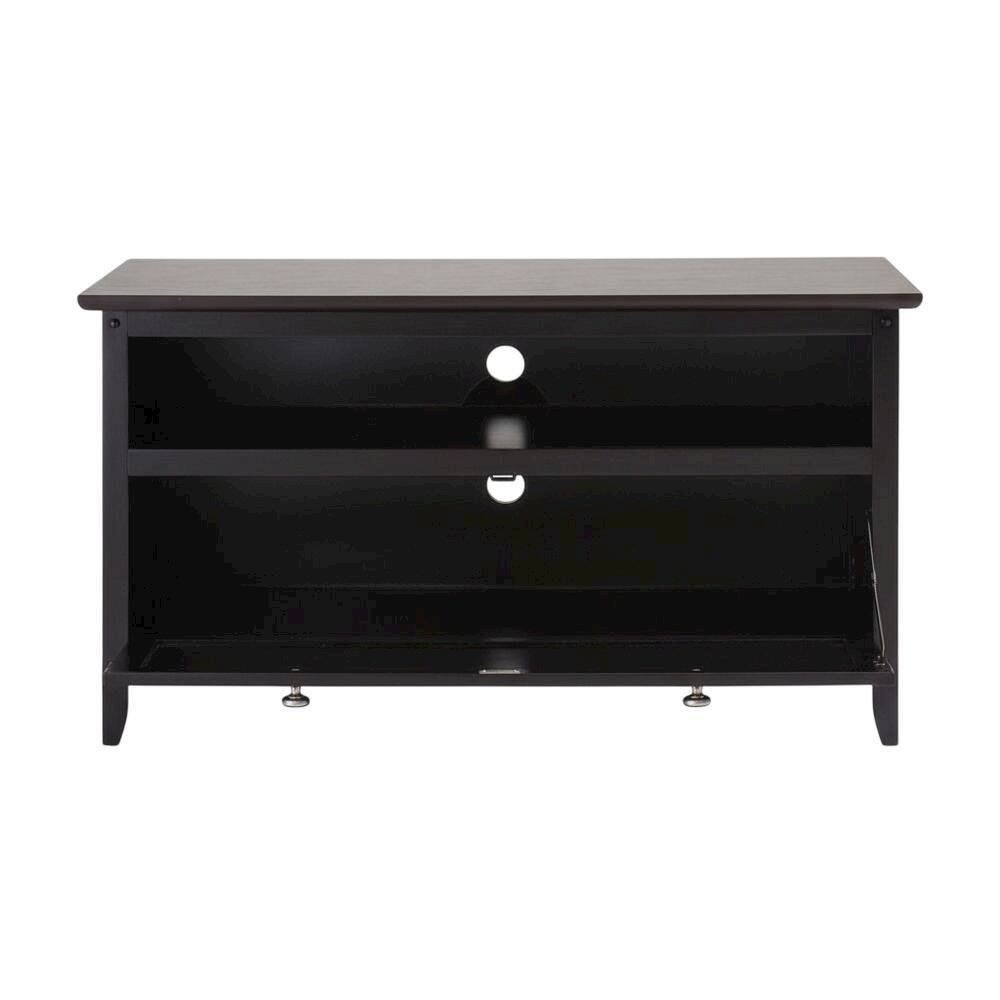 Alt View 3. FurniFact - Dark Espresso TV Stand with Transitional Style and Solid Wood Finish - Brown.