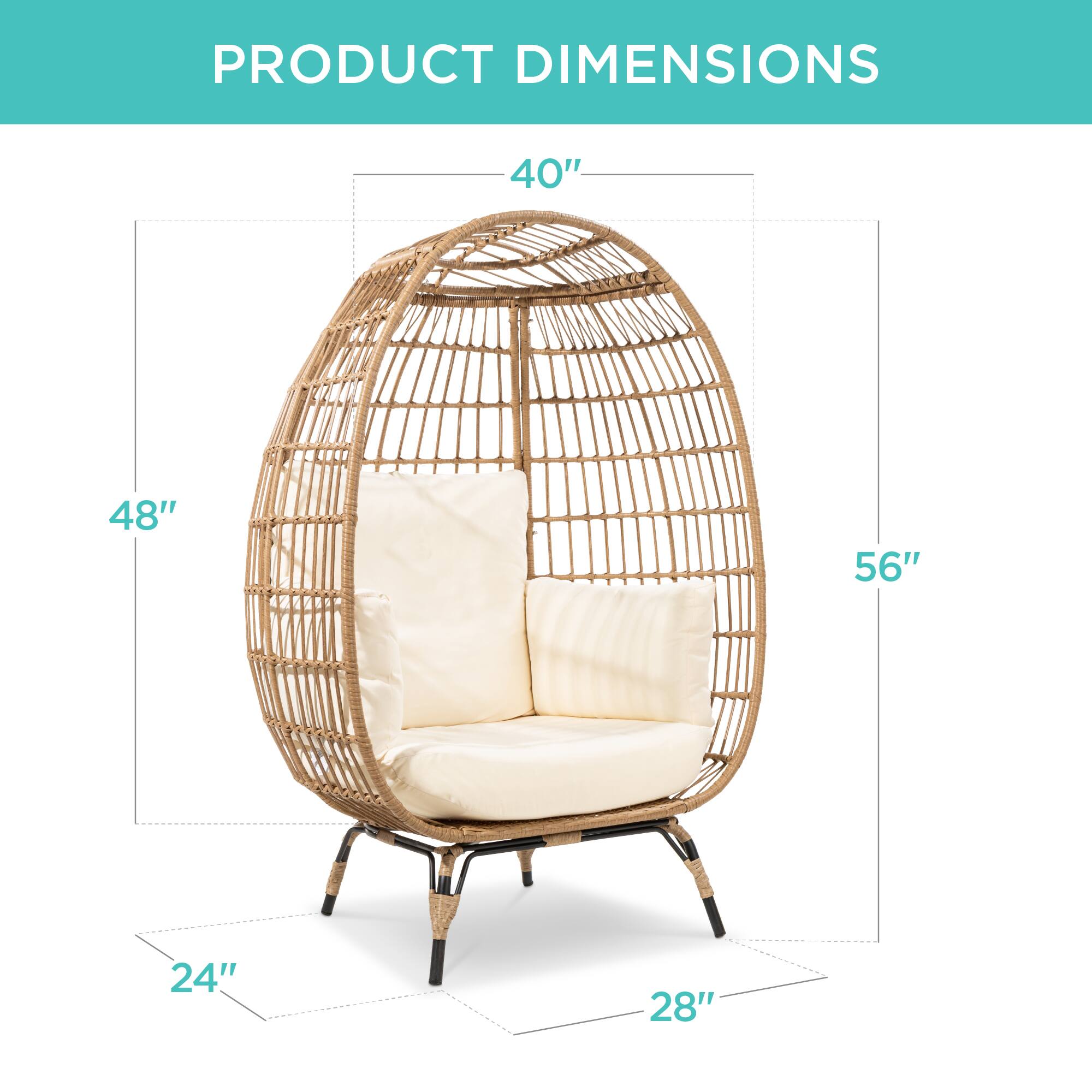 PRODUCT DIMENSIONS  
40" x 48" x 56" x 24" x 28"