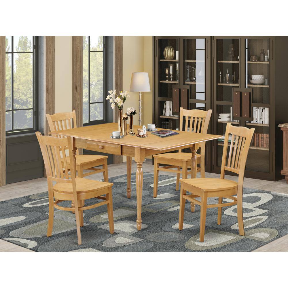 Angle. East West Furniture - Dining Room Set Oak - Brown.