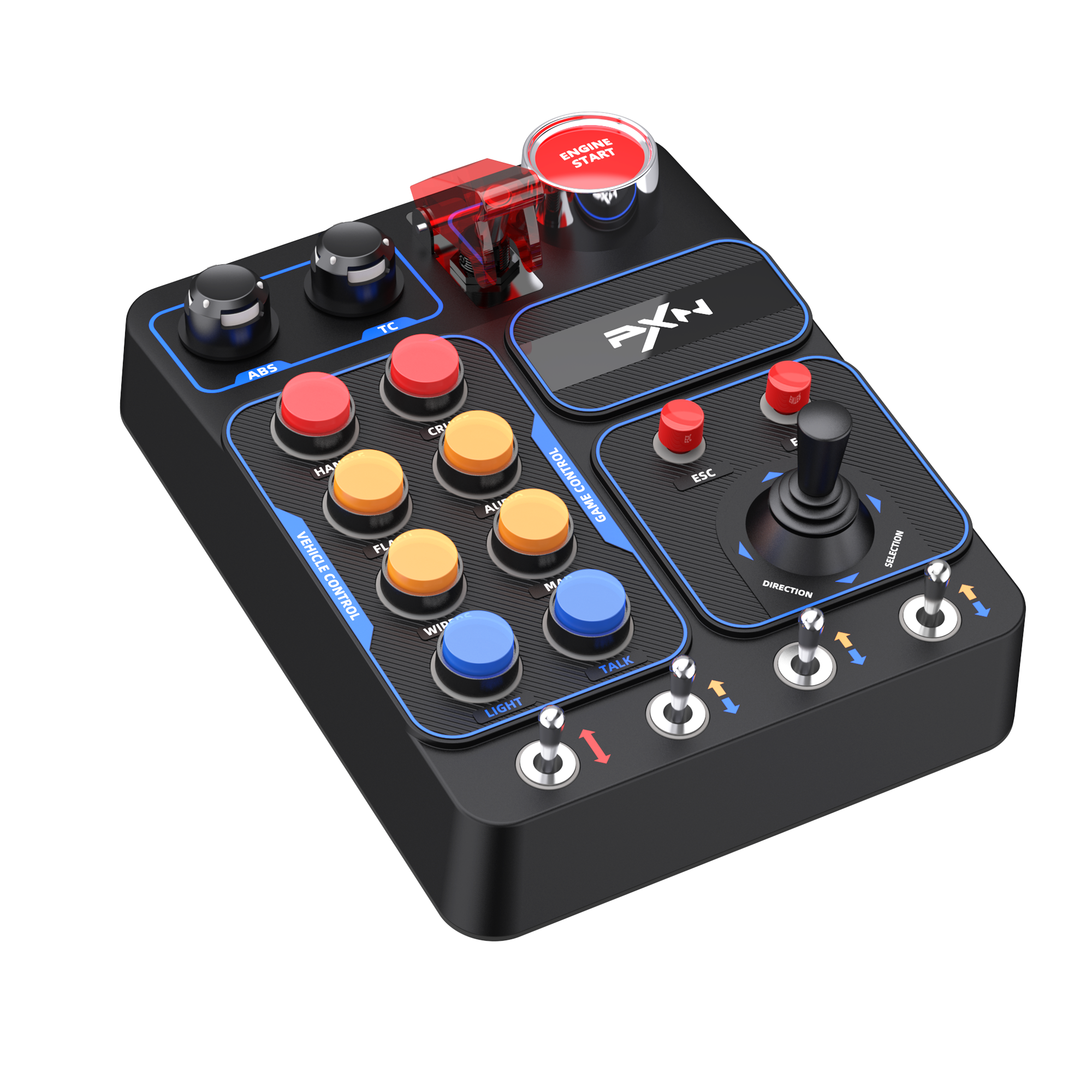 ENGINE START  
TC ABS HAN VEHICLE FL CONTROL  
PXN CP e F CONTROL ESC AU GAME MA DIRECTION WID TALK LIGHT SELECTION