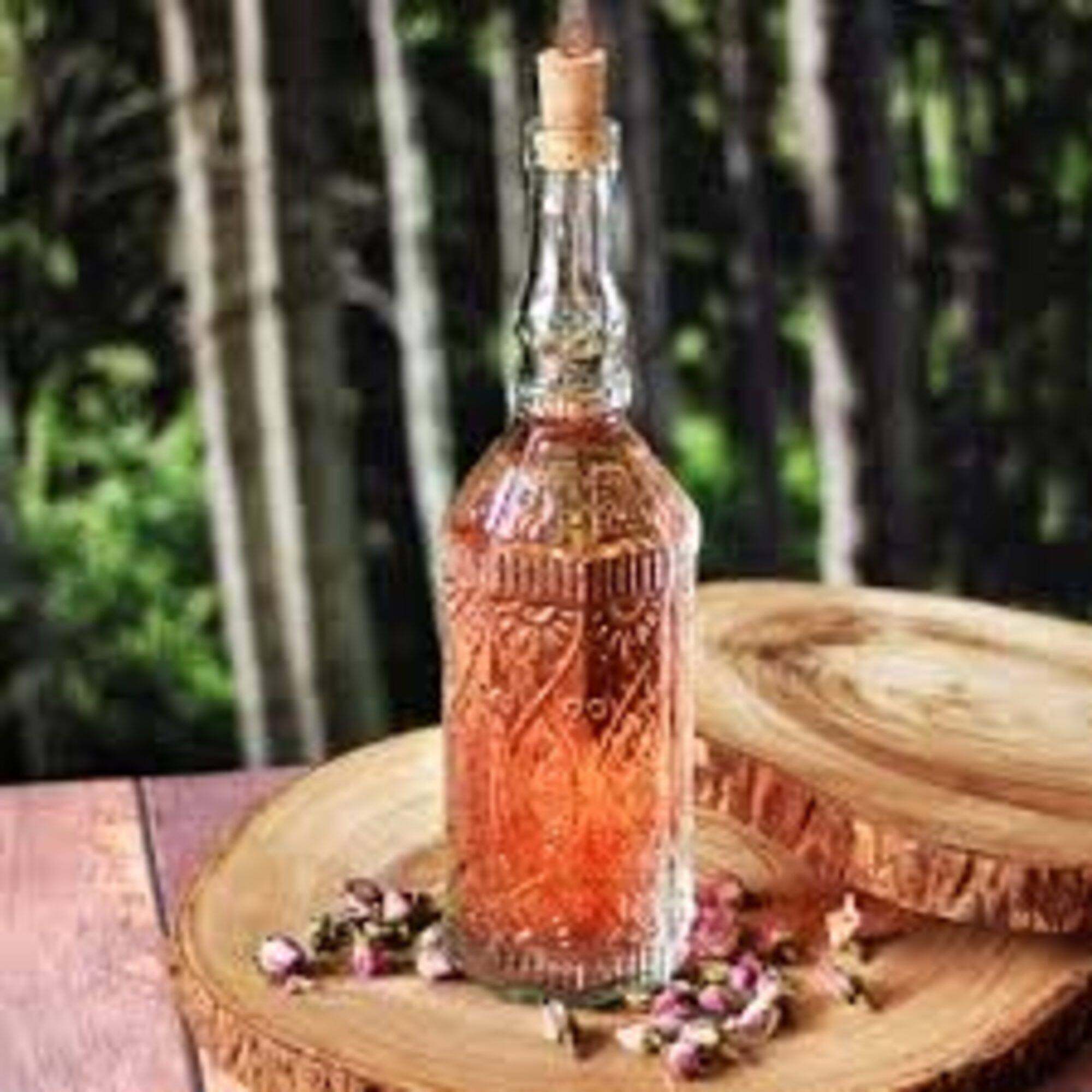 Left. Bormioli Rocco - Bormioli Rocco Country Home Fiesole Glass Bottle, 24 Oz Clear Embossed - Clear.
