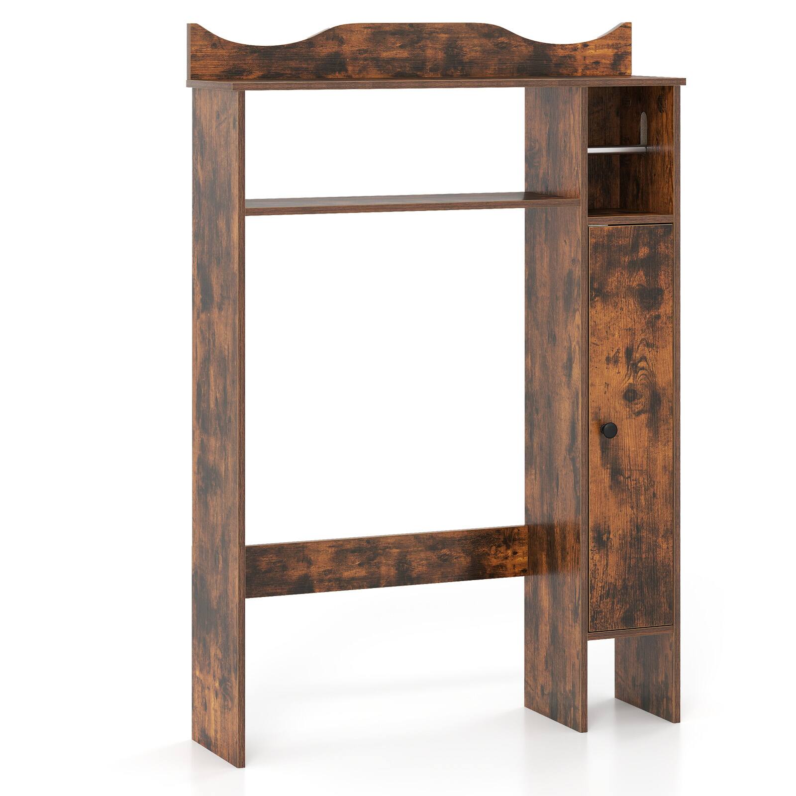 Alt View 9. Costway - Costway Over The Toilet Storage Cabinet with Toilet Paper Holder and Removable Shelves - Rustic Brown.