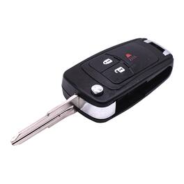 HQRP - Flip Folding Key Fob Shell Case 3-Button with Uncut Blade for Chevrolet Spark 2013-2016 - Black