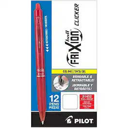 Pilot - FriXion Ball Clicker Erasable Gel Pens, Fine Point, Dozen - Red Ink