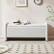 Front. Pinmoco - Rectangular Corduroy Upholstered Ottoman Bench with Storage - White.
