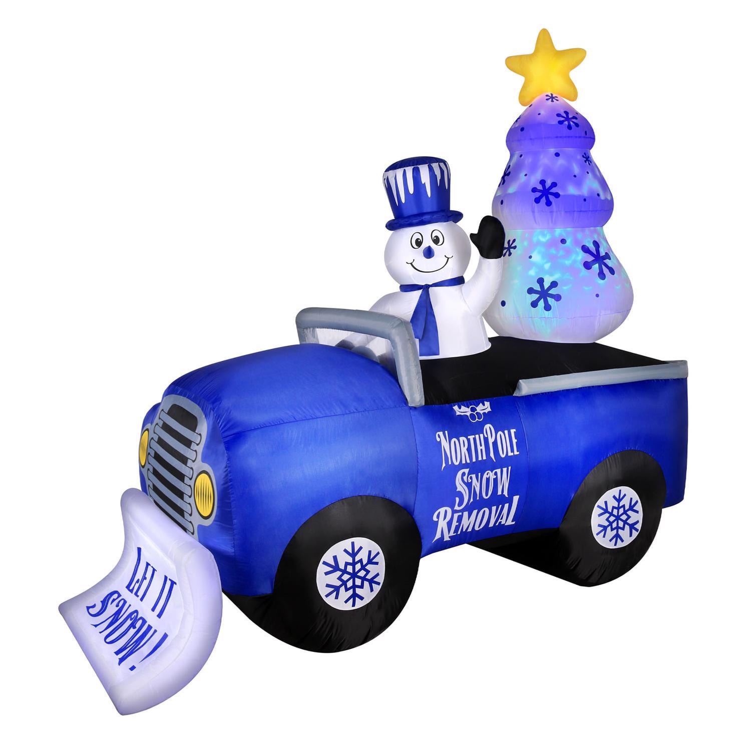 Occasions - Snowman In Snow Truck 8 ft. Inflatable - Blue|Multicolored