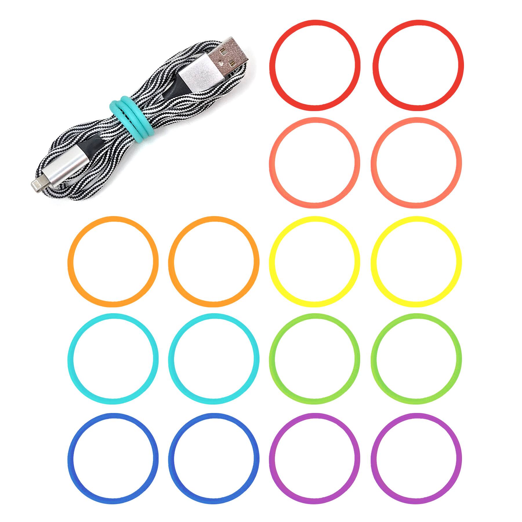 Left. Wrap-It Storage - Super-Stretch Silicone Bands - (16-Pack) Multi-Color - Multi.