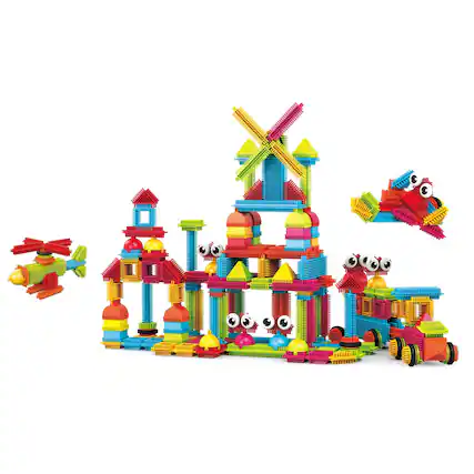 Front. PicassoTiles - PicassoTiles 240 PC Hedgehog Building Blocks Playset, Building Toys, Soft Toys for Kids Ages 3+.