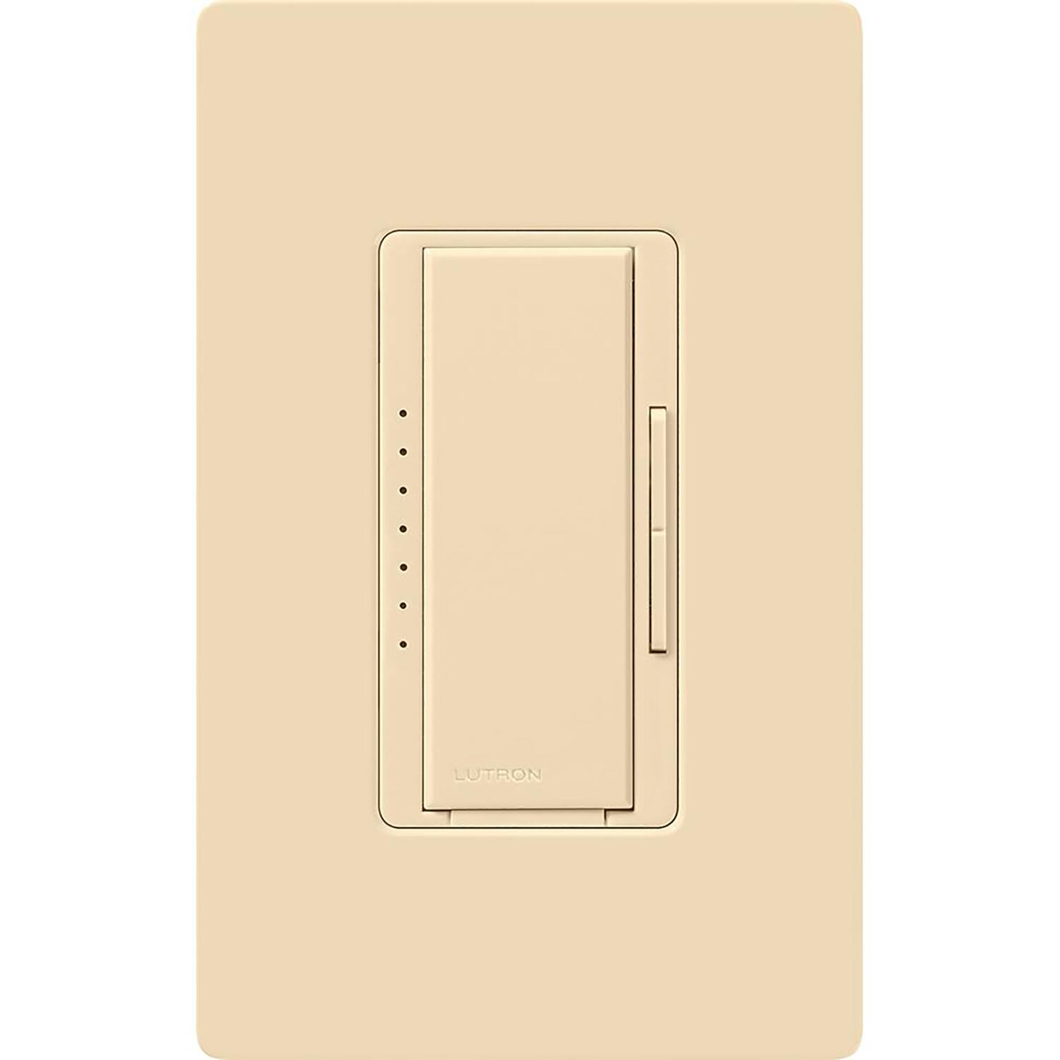 Front. Lutron - Lutron Maestro Ivory 150 W 3 Way Dimmer Switch 1 pk - Ivory.