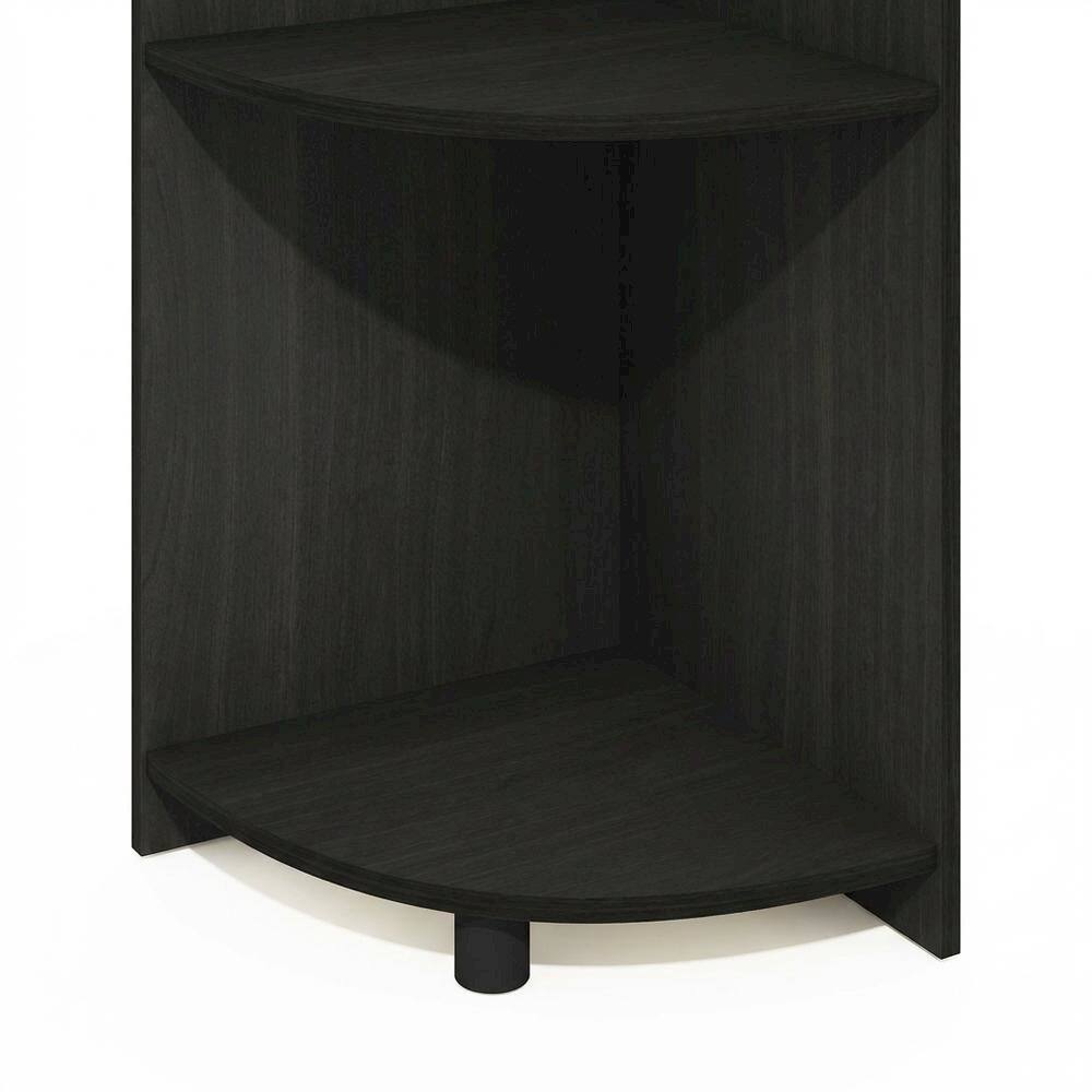 Alt View 2. FurniFact - 4-Tier Corner Bookcase with Multiple Shelves for Space Optimization - Espresso.