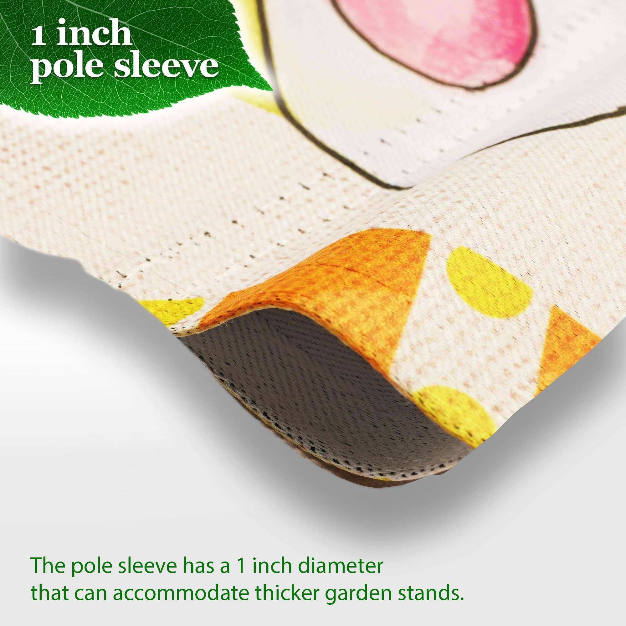 1 inch pole sleeve

The pole sleeve has a 1 inch diameter that can accommodate thicker garden stands.