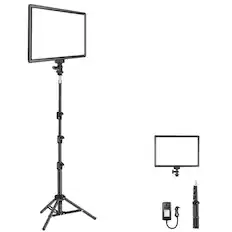 Front. Neewer - 13" LED Video Light Kit - Bi-Color Dimmable Panel with Tripod for Streaming & Photography.